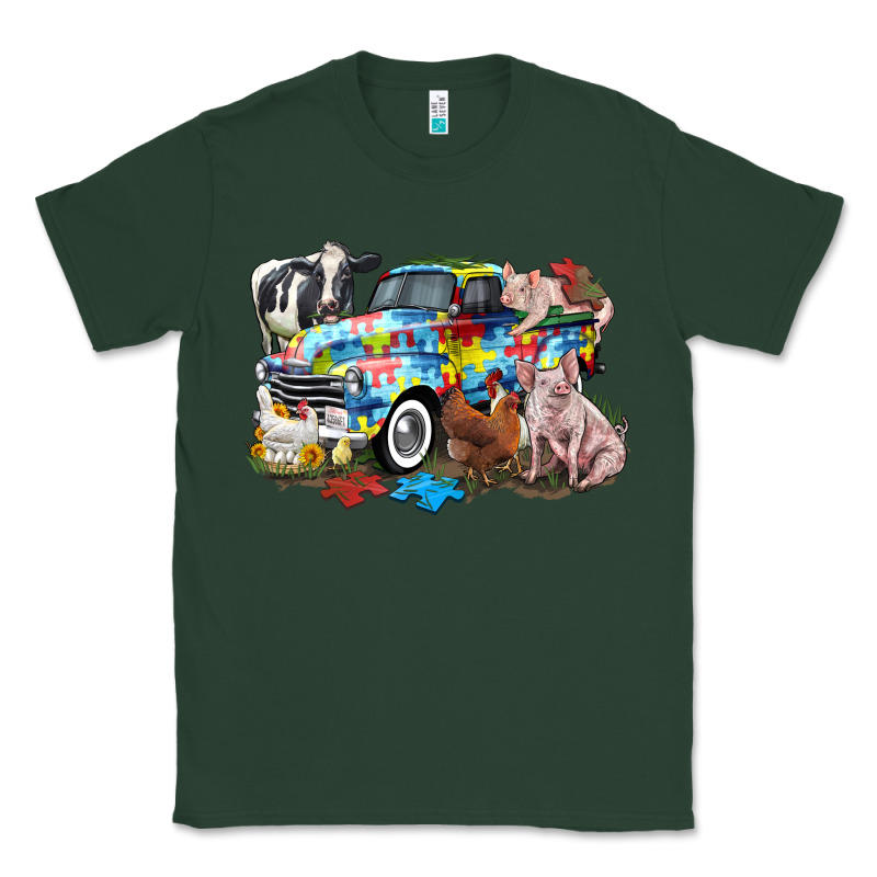 Autism Truck With Farm Animals Classic Tee by CowGirlArtShop | Teevron