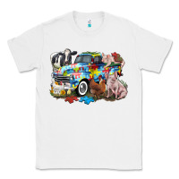 White Autism truck with farm animals Classic Tee - CowGirlArtShop