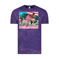 Cloud Purple American farm animals tumbler 4th of july Vintage Tee - FaDigitalArtStudio