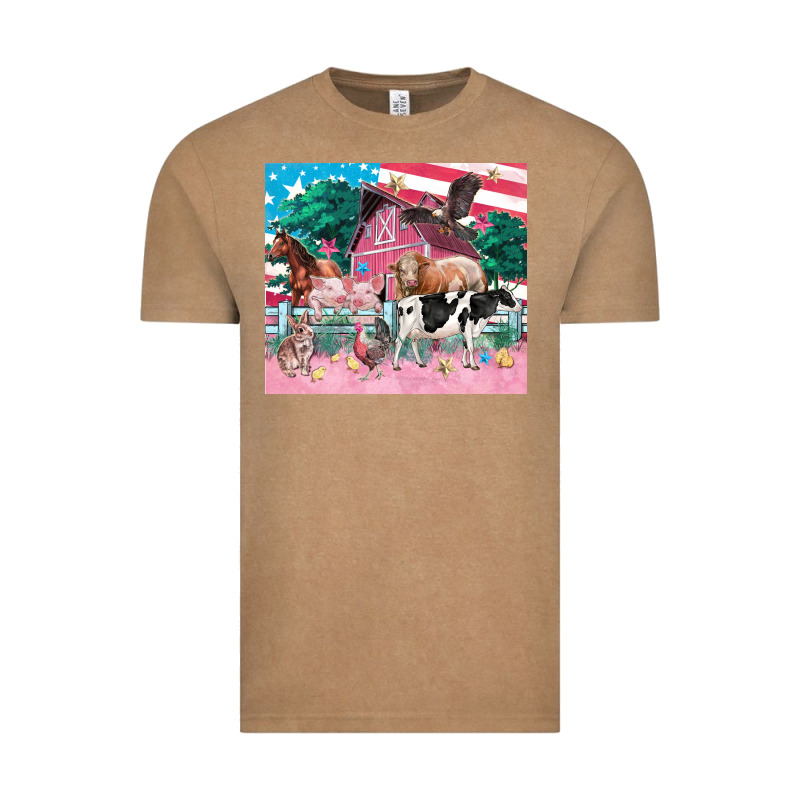 American Farm Animals Tumbler 4th Of July Vintage Tee by FaDigitalArtStudio | Teevron