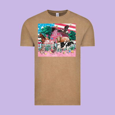 American Farm Animals Tumbler 4th Of July Vintage Tee Designed By Fadigitalartstudio