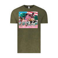 Vintage Olive American farm animals tumbler 4th of july Vintage Tee - FaDigitalArtStudio