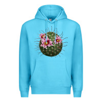 Ocean Blue arizona fishhook cactus Premium Hoodie - LillyAllenDesigns