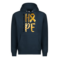 Navy finding the cure starts with hope childhood cancer awareness Premium Hoodie - Jasminsmagicworld