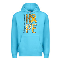 Finding The Cure Starts With Hope Childhood Cancer Awareness Premium Hoodie | Teevron
