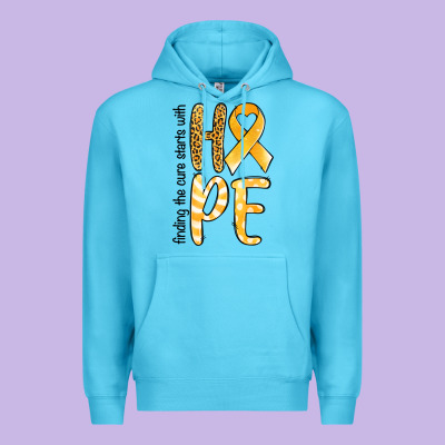 Finding The Cure Starts With Hope Childhood Cancer Awareness Premium Hoodie Designed By Jasminsmagicworld