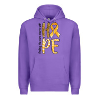 Purple finding the cure starts with hope childhood cancer awareness Premium Hoodie - Jasminsmagicworld