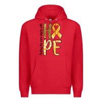 Red finding the cure starts with hope childhood cancer awareness Premium Hoodie - Jasminsmagicworld