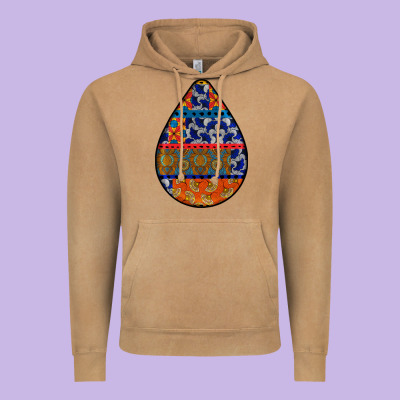 African Fabric Pattern Teardrop Earrings 4 Vintage Hoodie Designed By Bundleandbundleshop