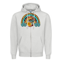 Dove Grey cowboy boots and hat rainbow Zipper Hoodie - AdoDesignShop
