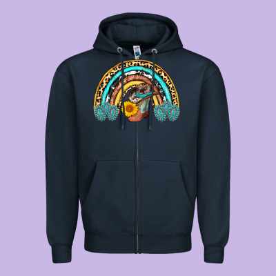 Cowboy Boots And Hat Rainbow Zipper Hoodie Designed By Adodesignshop