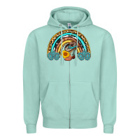 Seafoam cowboy boots and hat rainbow Zipper Hoodie - AdoDesignShop