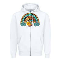 White cowboy boots and hat rainbow Zipper Hoodie - AdoDesignShop