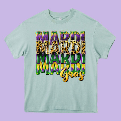 Mardi Gras Heavy Core Tee Designed By Cowgirlartshop