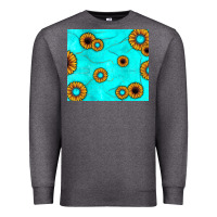 Charcoal Heather turquoise gemstone sunflower Premium Sweatshirt - JahusDesignShop
