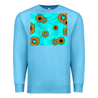 Ocean Blue turquoise gemstone sunflower Premium Sweatshirt - JahusDesignShop