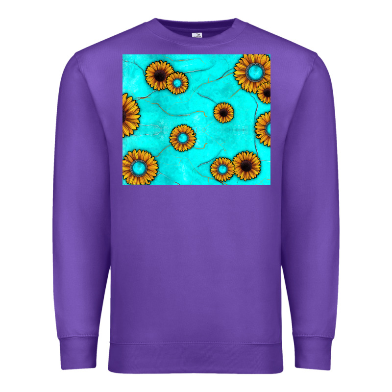 Turquoise Gemstone Sunflower Premium Sweatshirt by JahusDesignShop | Teevron