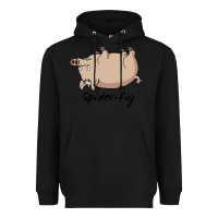 Black Spider Pig Heavyweight Hoodie - DesigneFamous