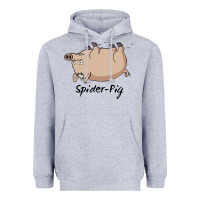 Heather Grey Spider Pig Heavyweight Hoodie - DesigneFamous