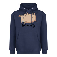 Navy Spider Pig Heavyweight Hoodie - DesigneFamous