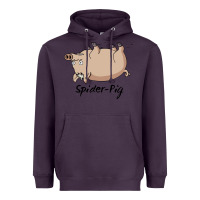 Plum Spider Pig Heavyweight Hoodie - DesigneFamous