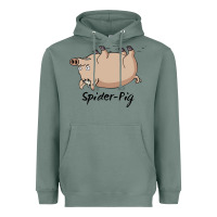 Sage Spider Pig Heavyweight Hoodie - DesigneFamous