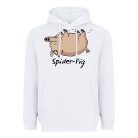 White Spider Pig Heavyweight Hoodie - DesigneFamous