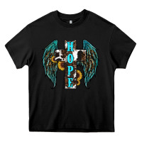 Black Western Wings Cross Hope Heavy Core Tee - RanaPortraitStore