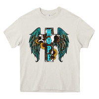 Cream Western Wings Cross Hope Heavy Core Tee - RanaPortraitStore