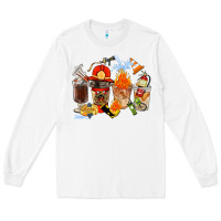 White Firefighter Coffee Cups Long Sleeve Tee - FaDigitalArtStudio