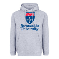 Heather Grey Newcastle College Heavyweight Hoodie - DesigneFamous