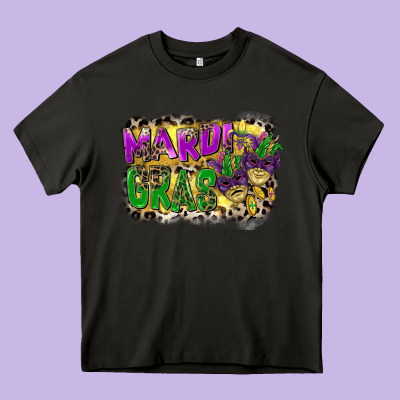 Mardi Gras Heavy Core Tee Designed By Cowgirlartshop