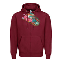 Burgundy cowboy hat Zipper Hoodie - AdoDesignShop