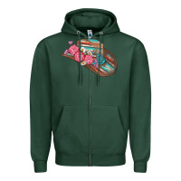 Sports Green cowboy hat Zipper Hoodie - AdoDesignShop