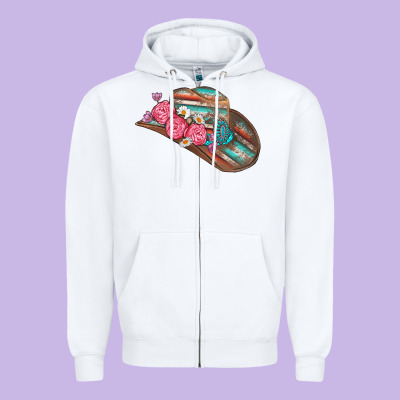 Cowboy Hat Zipper Hoodie Designed By Adodesignshop