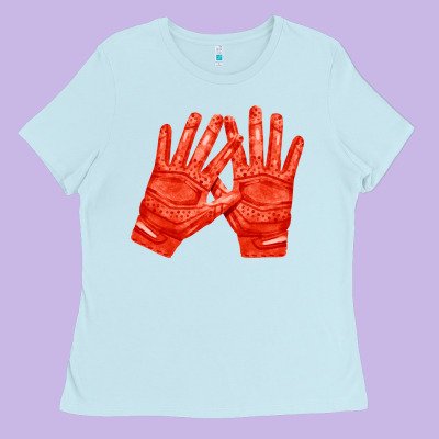 Receiver Gloves Fa Element 1 Ladies Tee Designed By Fadigitalartstudio