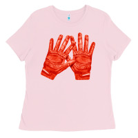 Bubblegum Pink receiver gloves fa element 1 Ladies Tee - FaDigitalArtStudio