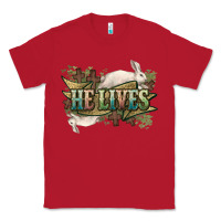 Red He lives Easter Day Classic Tee - HowdyJamesFarm
