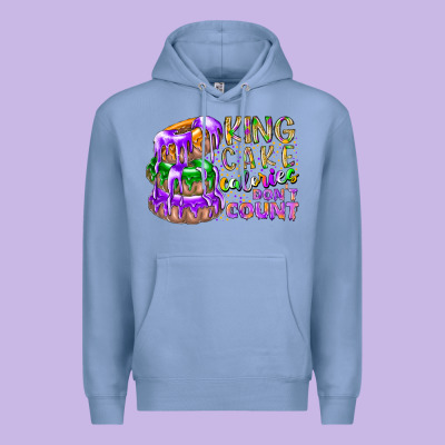 King Cake Calories Dont Count Premium Hoodie Designed By Racoondesign