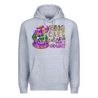 Heather Grey king cake calories dont count Premium Hoodie - RacoonDesign