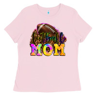 Bubblegum Pink football mom Ladies Tee - OliviaCreatesArt