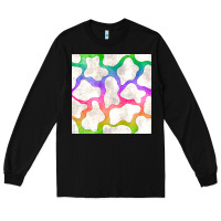 Black watercolor rainbow cow seamless pattern Long Sleeve Tee - BundleAndBundleShop