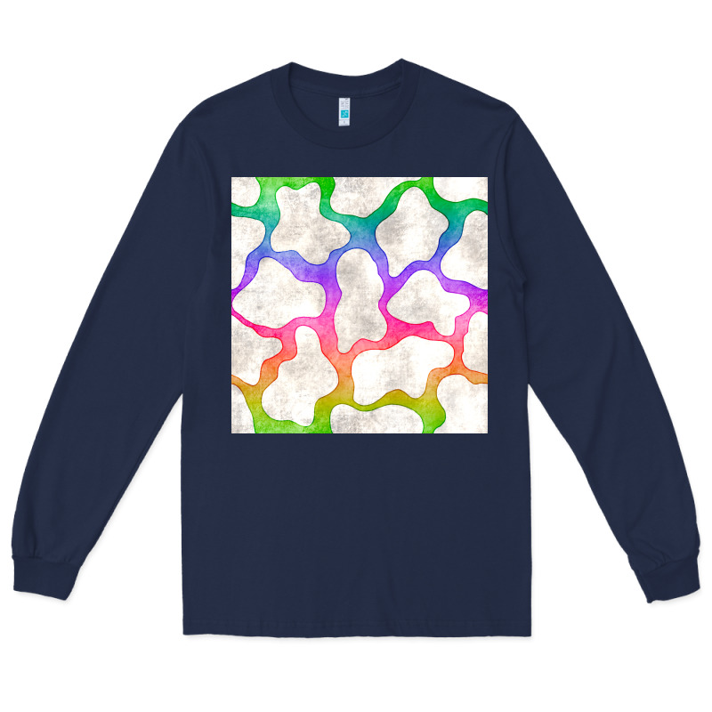Watercolor Rainbow Cow Seamless Pattern Long Sleeve Tee by BundleAndBundleShop | Teevron
