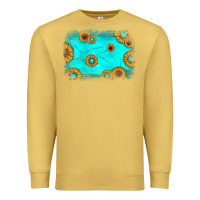 Antique Gold turquoise gemstone sunflower background Premium Sweatshirt - JahusDesignShop