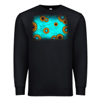 Black turquoise gemstone sunflower background Premium Sweatshirt - JahusDesignShop