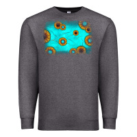 Charcoal Heather turquoise gemstone sunflower background Premium Sweatshirt - JahusDesignShop