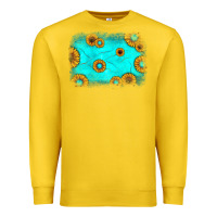 Lemon turquoise gemstone sunflower background Premium Sweatshirt - JahusDesignShop