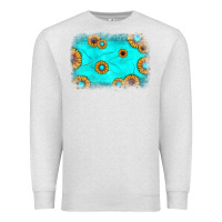 Oatmeal Heather turquoise gemstone sunflower background Premium Sweatshirt - JahusDesignShop