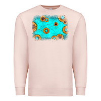 Pale Pink turquoise gemstone sunflower background Premium Sweatshirt - JahusDesignShop