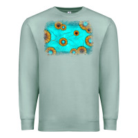 Seafoam turquoise gemstone sunflower background Premium Sweatshirt - JahusDesignShop
